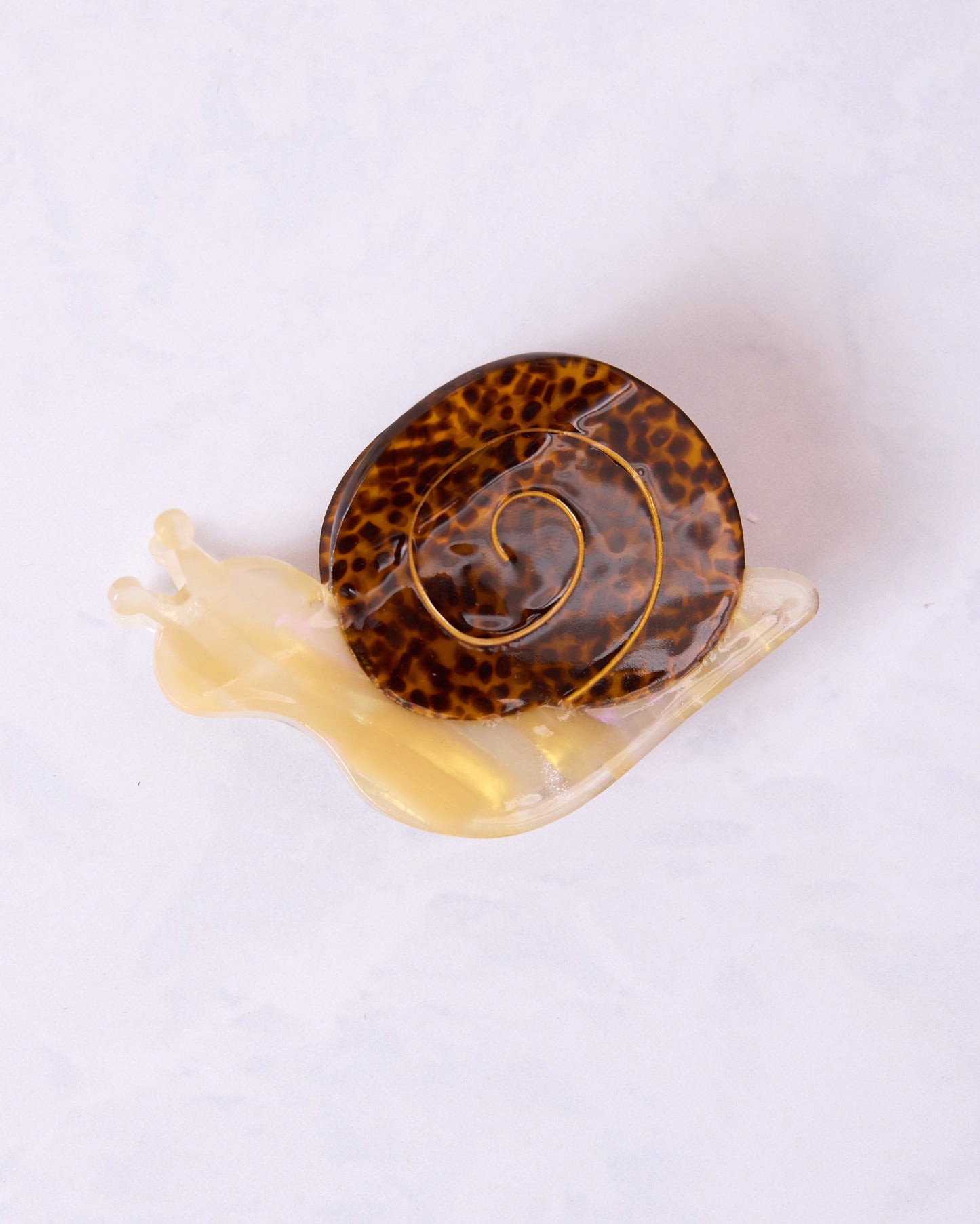 Tortoise Snail - Hand Painted Claw Hair Clip - Solar Eclipse