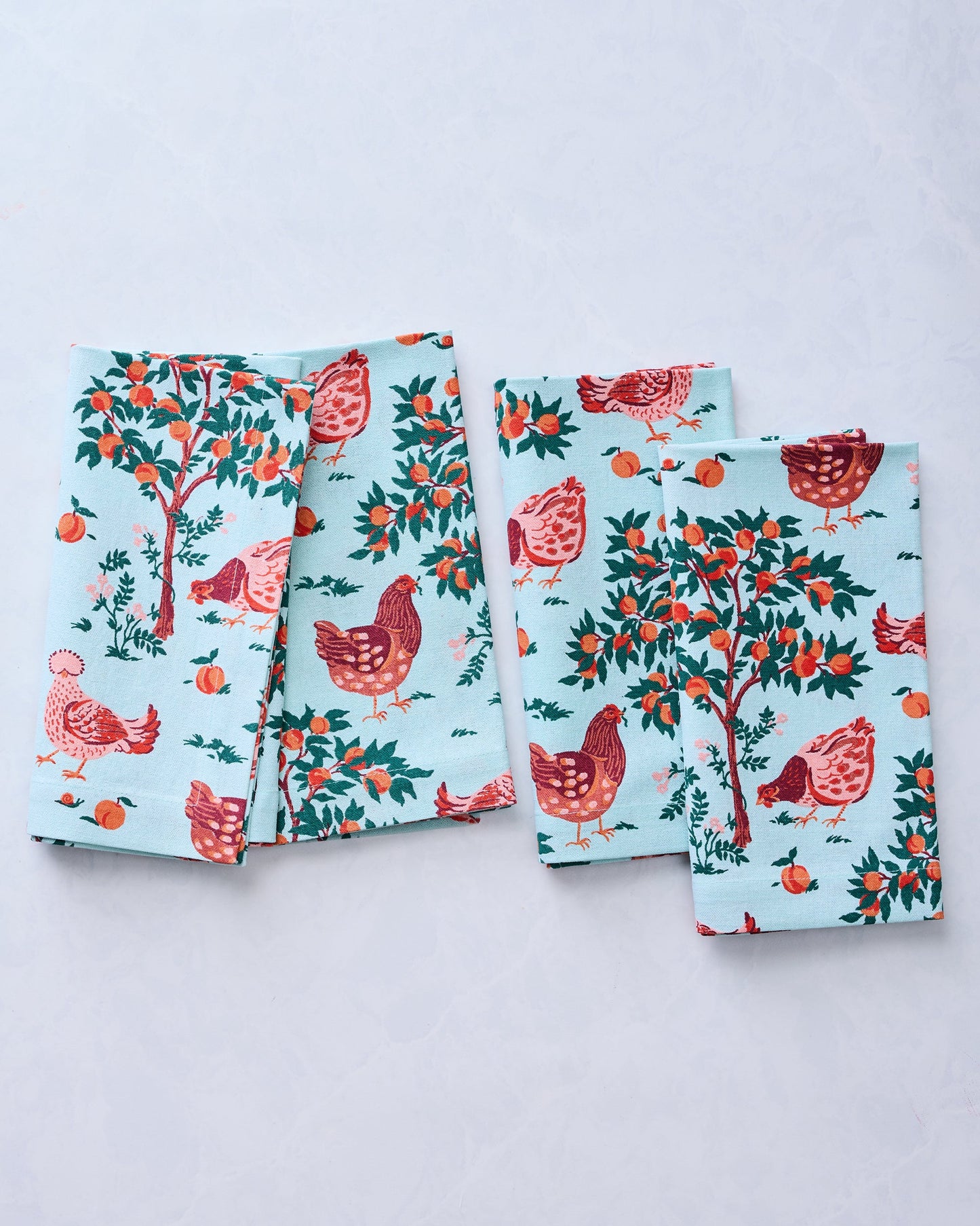 Hen House - Dinner Napkins Set Of 4 - Soft Blue