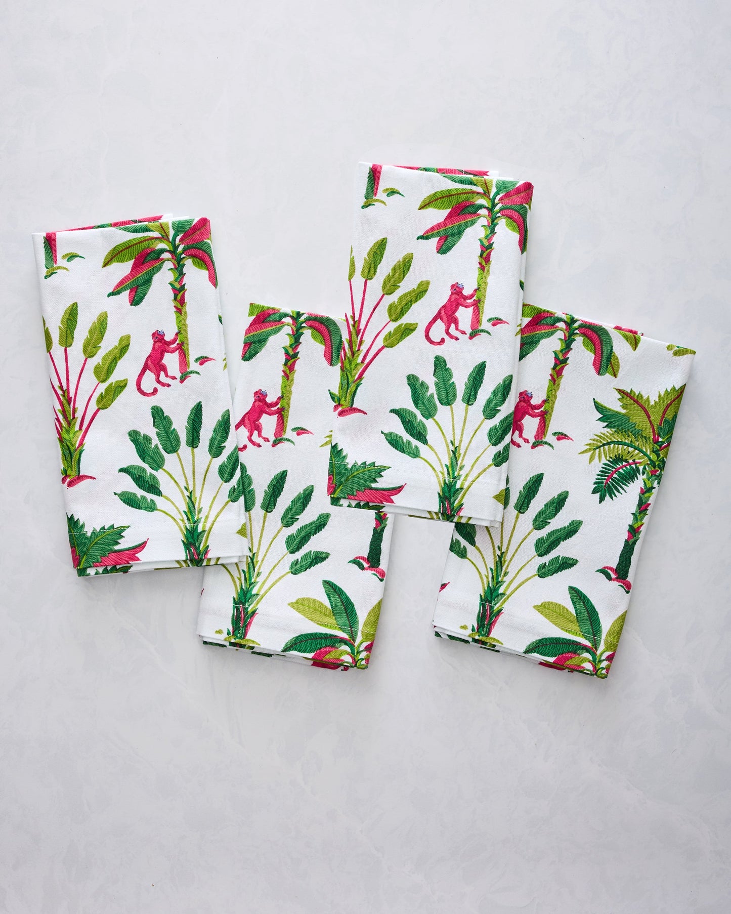 Royal Palms - Dinner Napkins Set Of 4 - Pink Basil