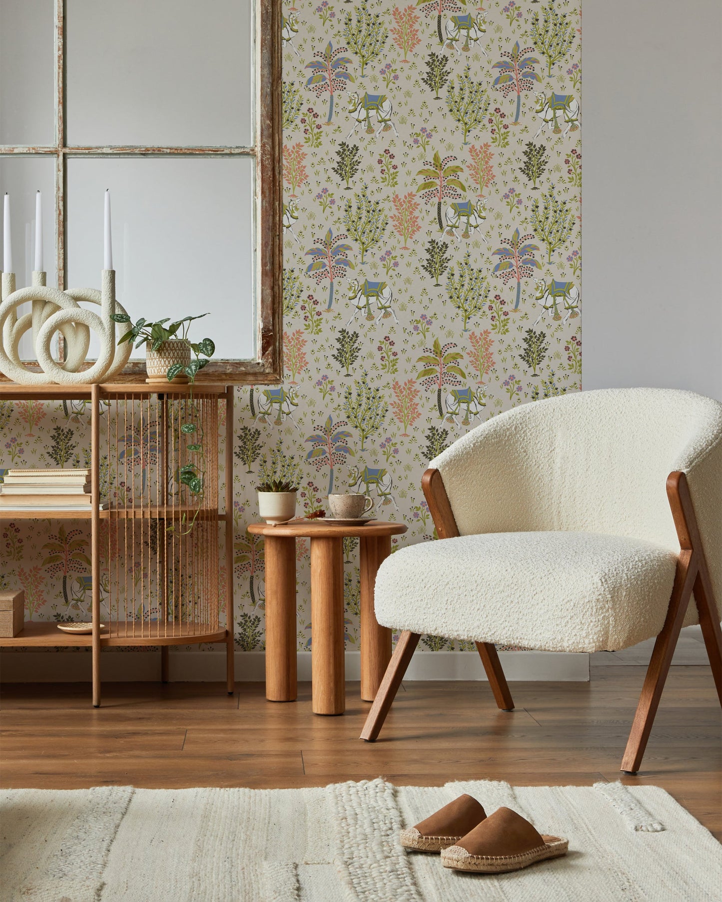 Camel's Courtyard - Peel & Stick Wallpaper - Linen