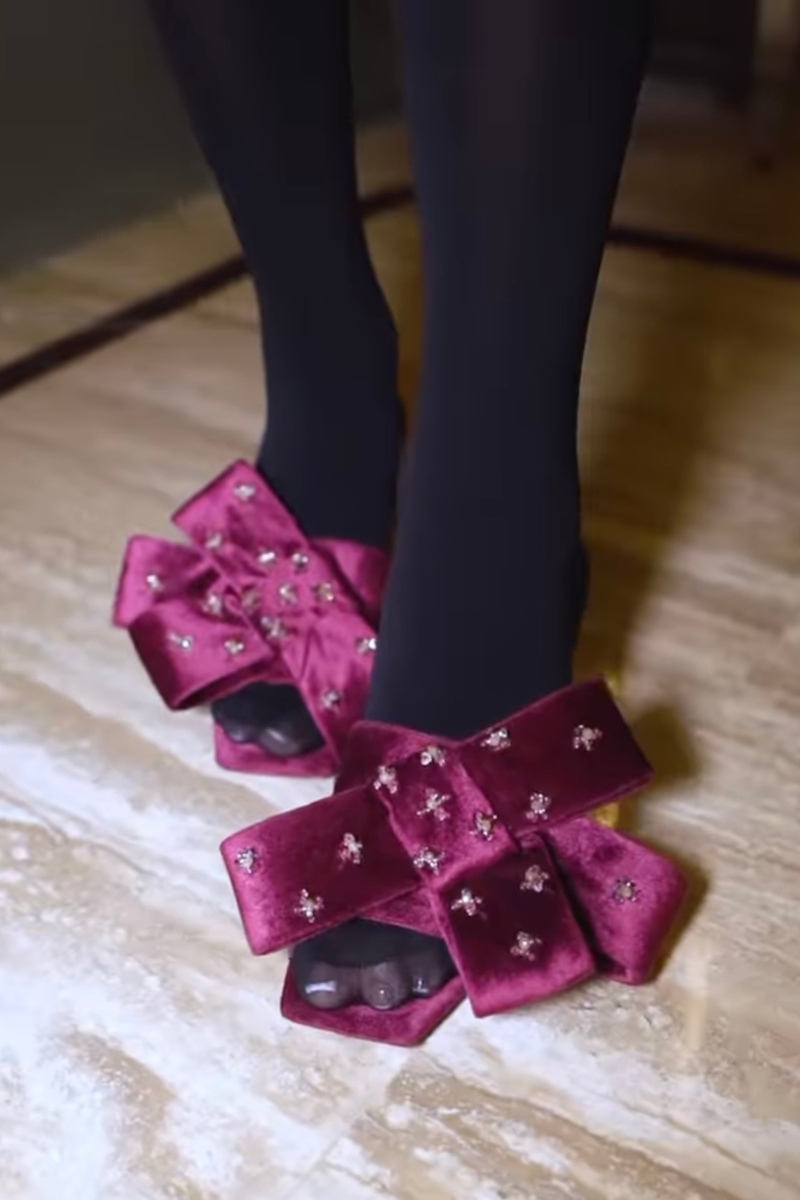 RAINA FUCHSIA BOW HEELS