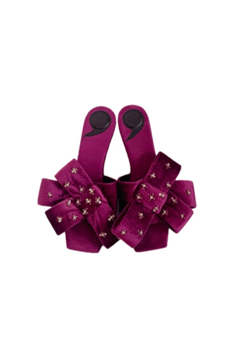 RAINA FUCHSIA BOW HEELS