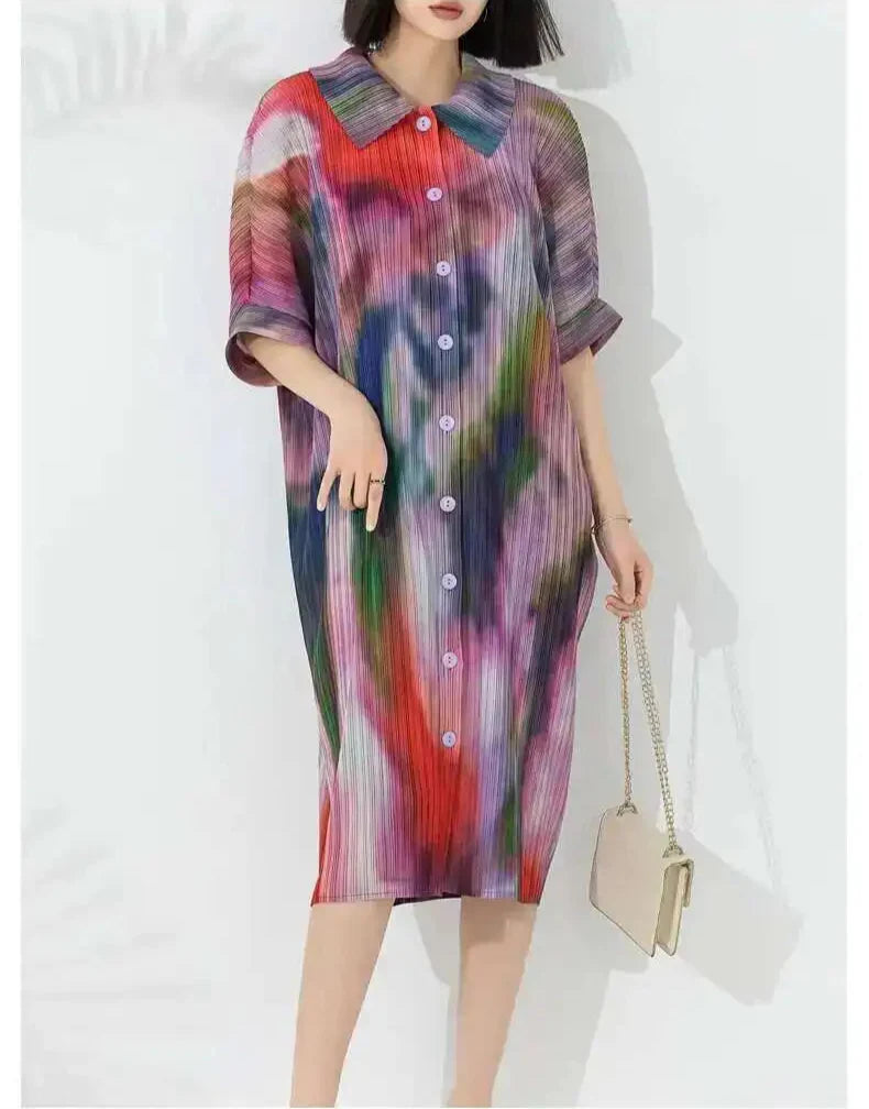 Luxury Plissé Blouse Dress