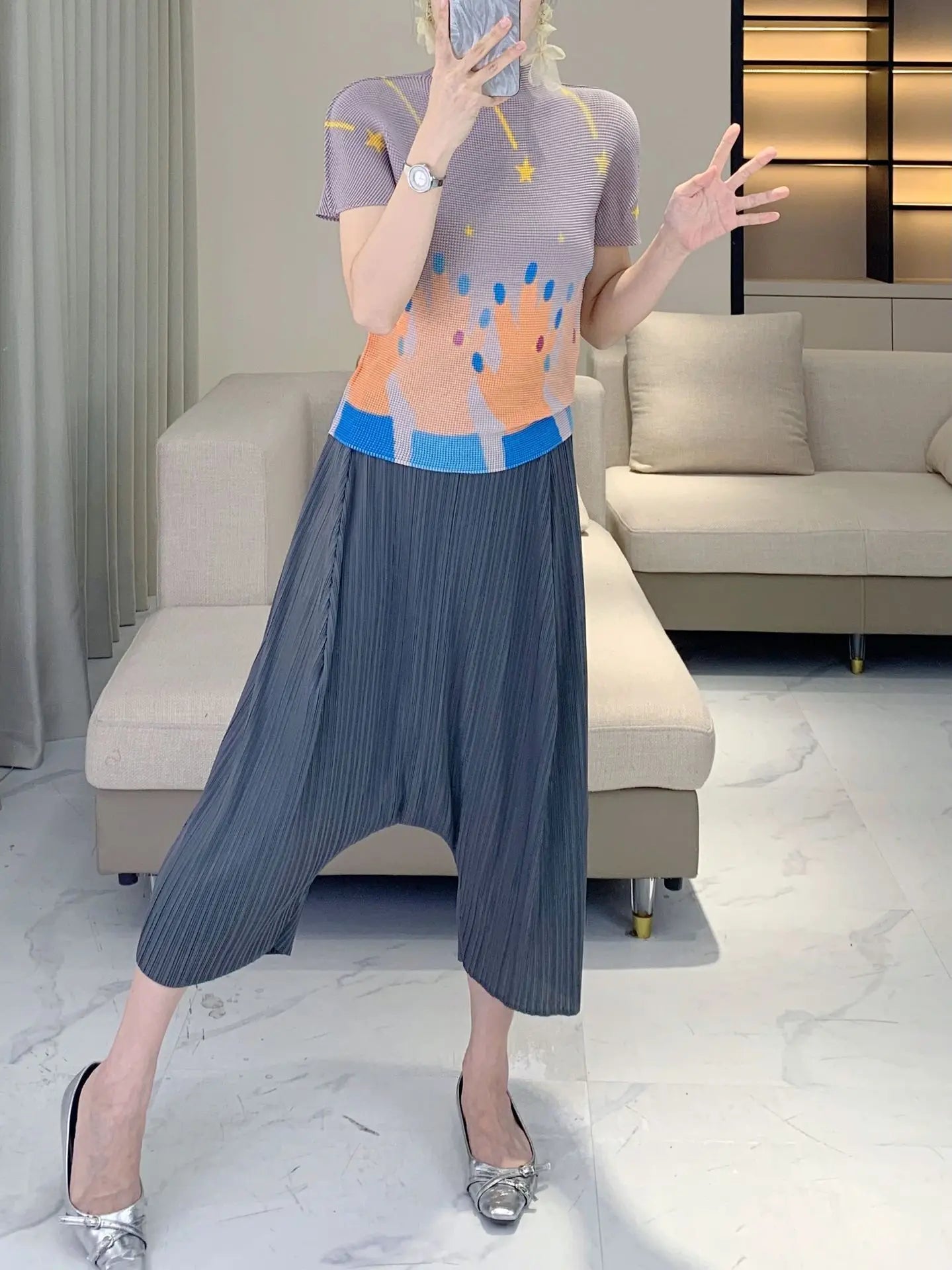 Plissé Japanese Harem Pants