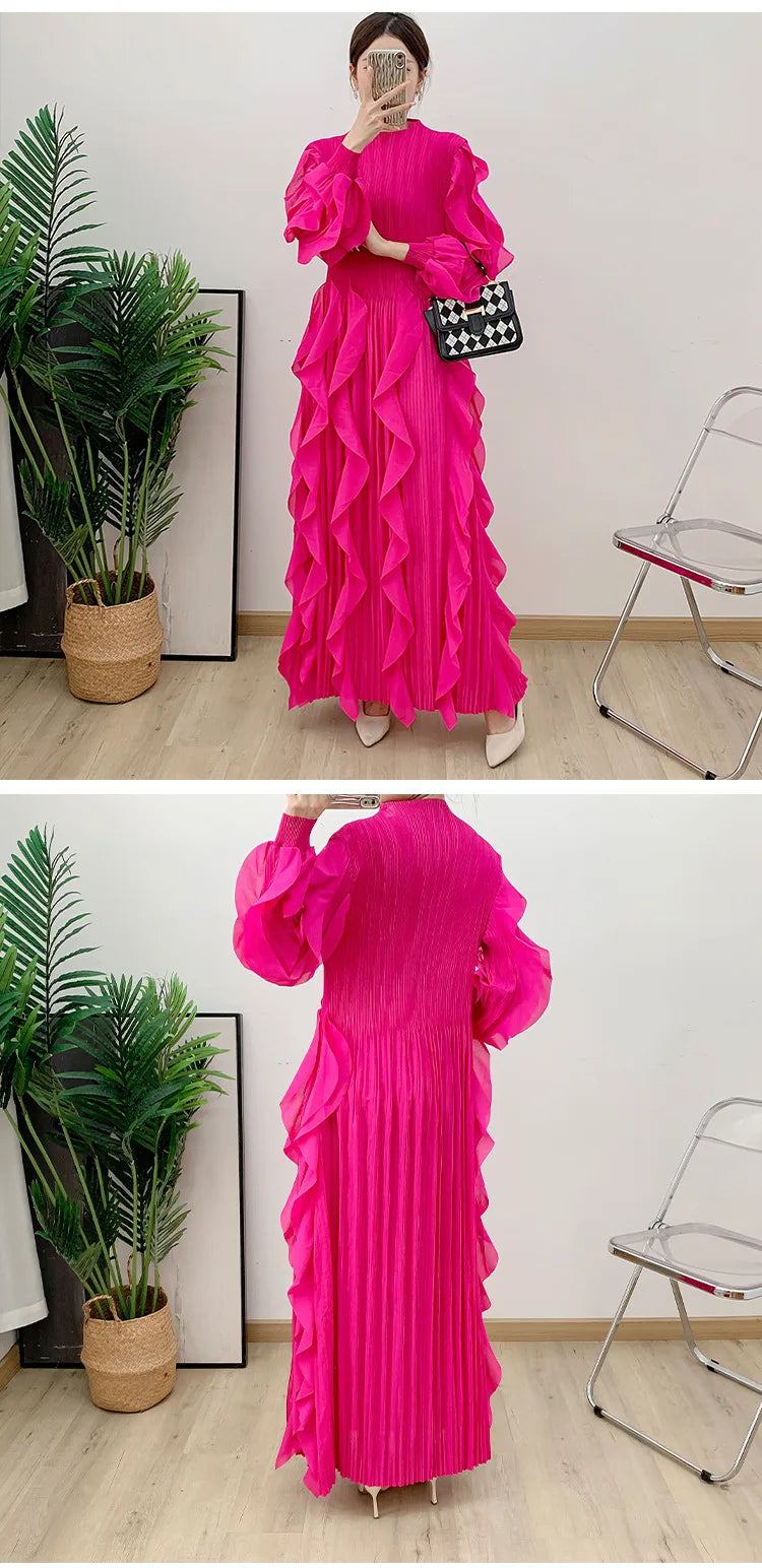 Truly Plissé Ruffle Dress