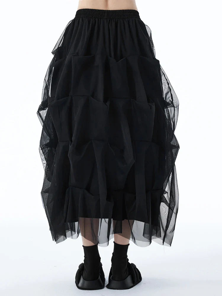 Luxury Black Tiered Tulle Skirt