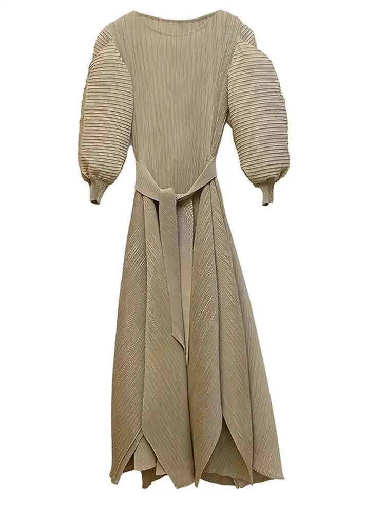 Truly Pleated Loose Long Dress
