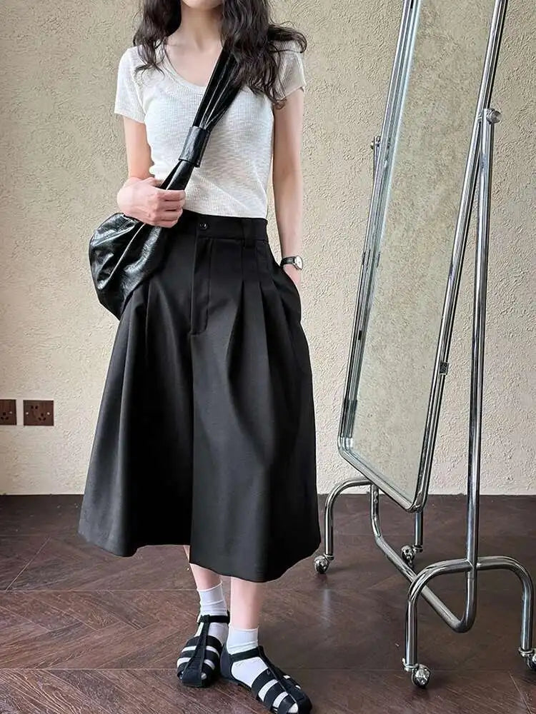 Women's Japanese Wide-Leg Culottes