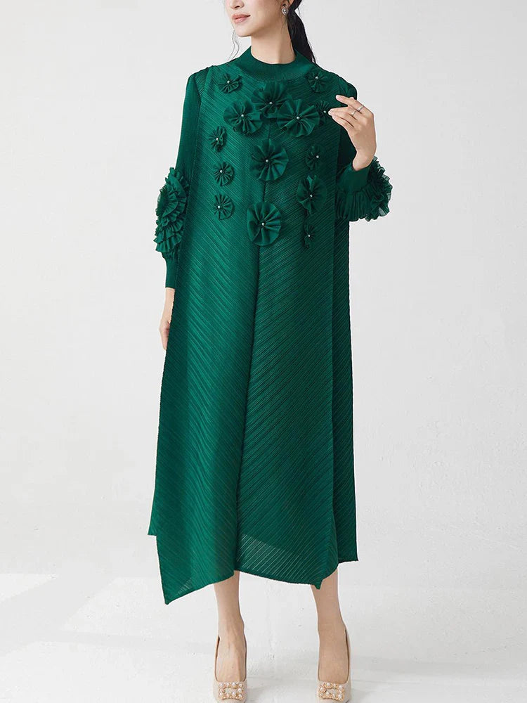 Floral Pleated Midi Dress