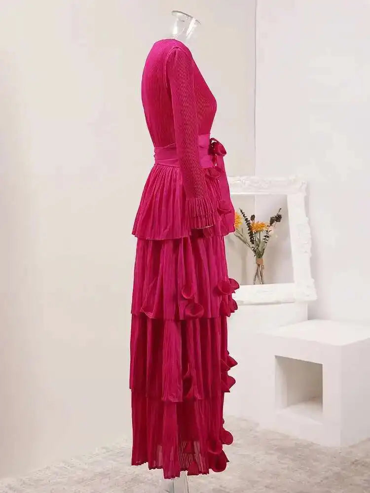 Luxury Pleats Tiered Dress