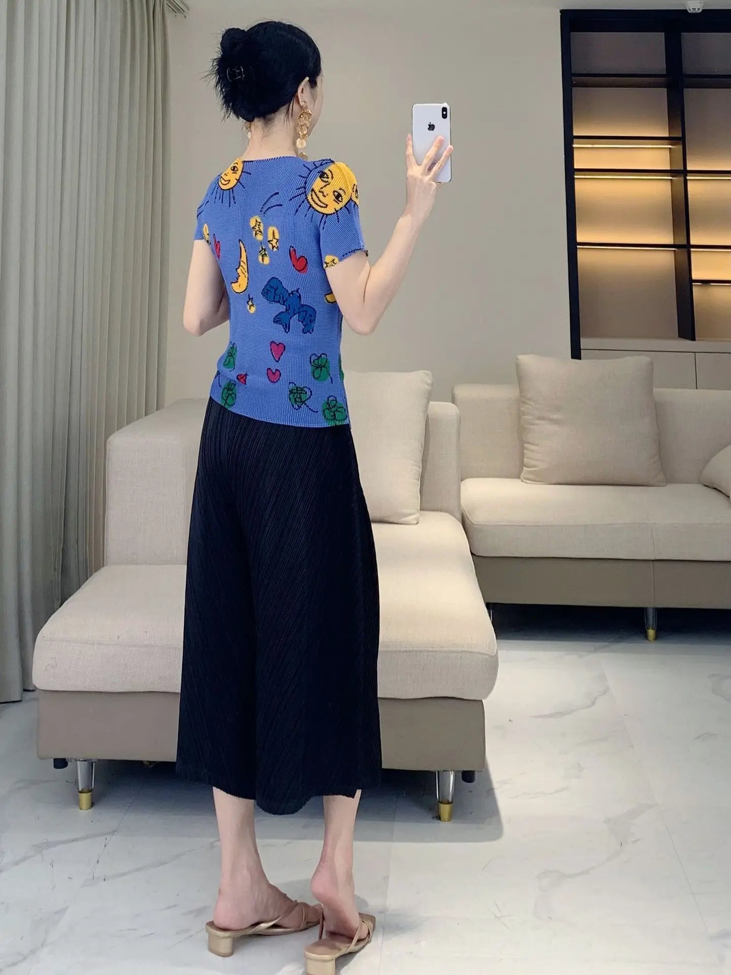 Luxe Plissé Wide Leg Trousers