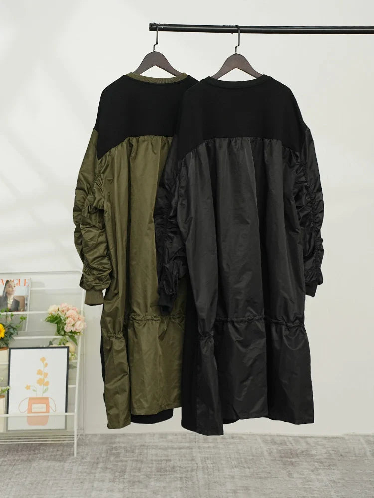 Oversized Bomber Sleeve Dress