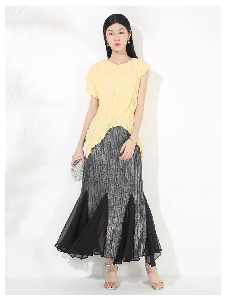 Truly Pleated Mermaid Midi Skirt