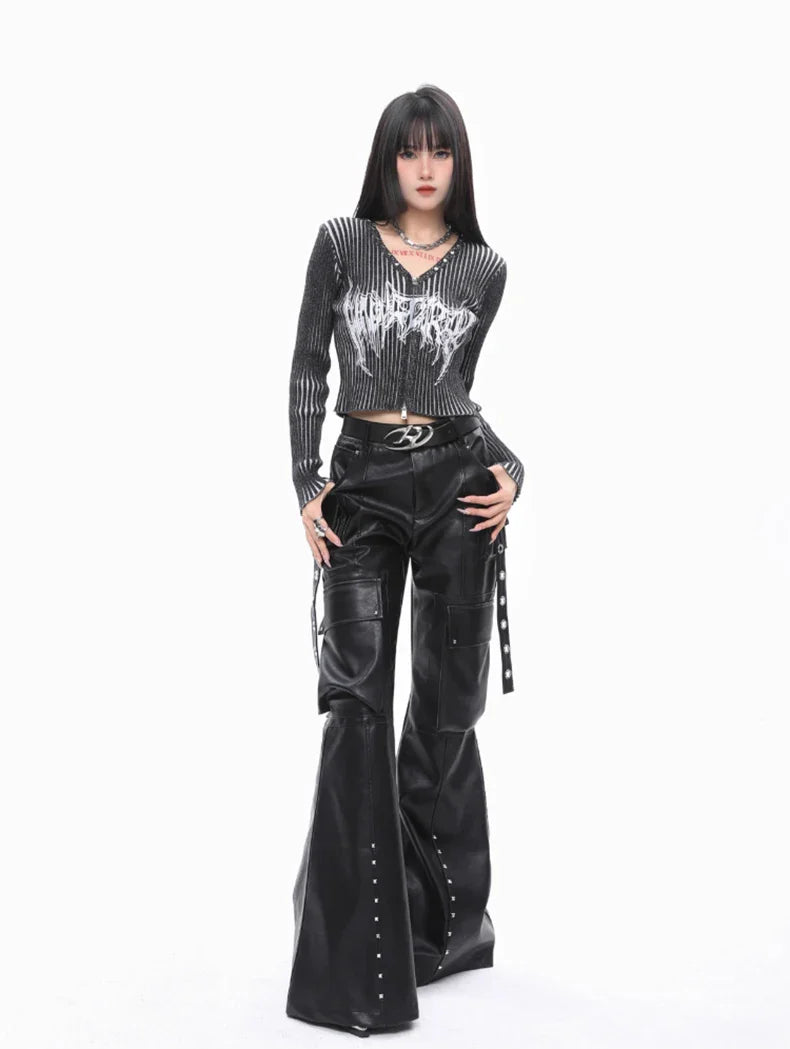 Luxe Vegan Leather Wide-Leg Trousers