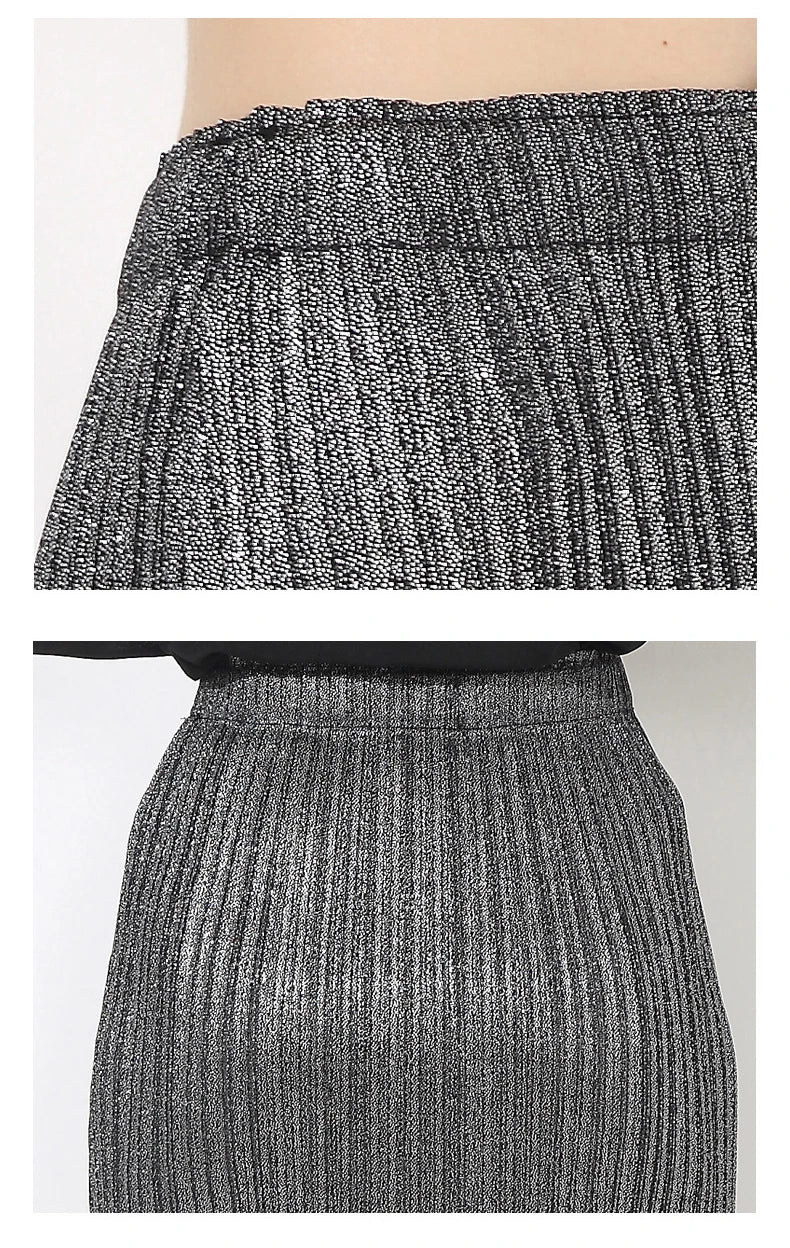 Truly Pleated Mermaid Midi Skirt