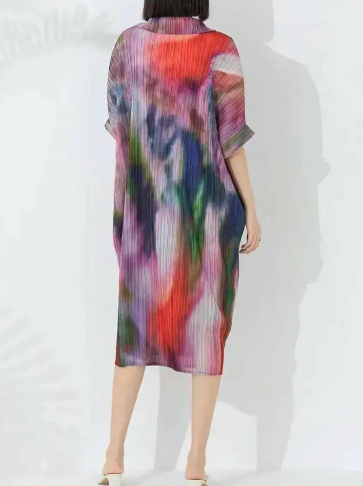 Luxury Plissé Blouse Dress