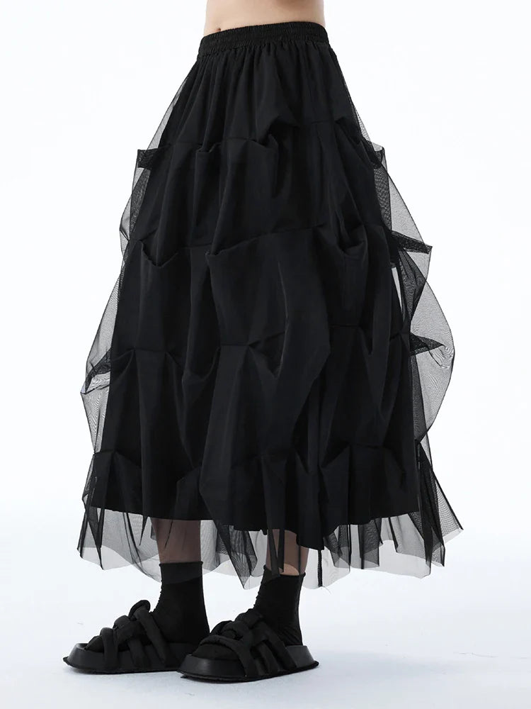 Luxury Black Tiered Tulle Skirt