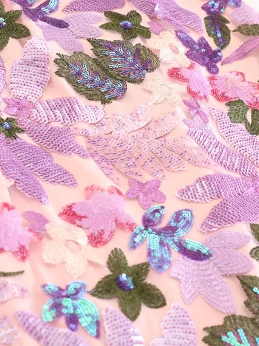 Luxury Floral Sequin Skirt