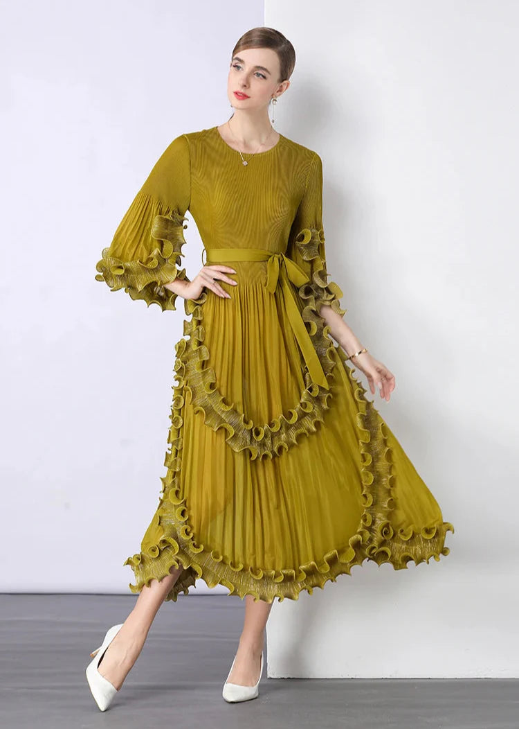 Truly Pleated Ruffle Dress