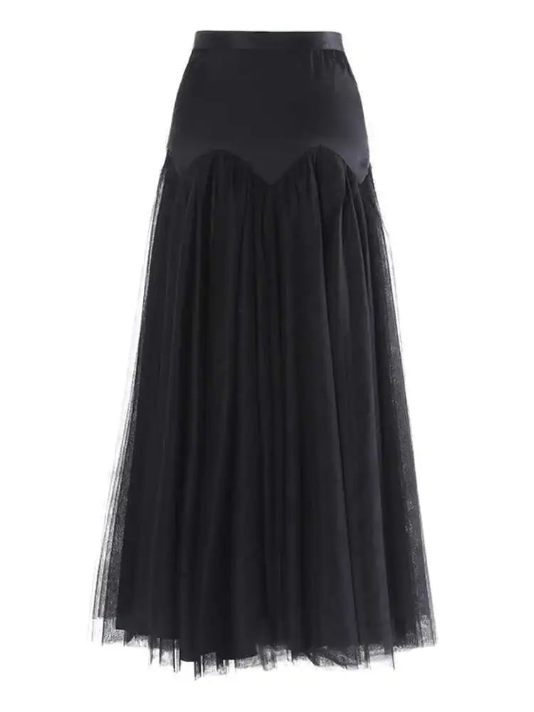 Tulle Slim-Fit Midi Skirt