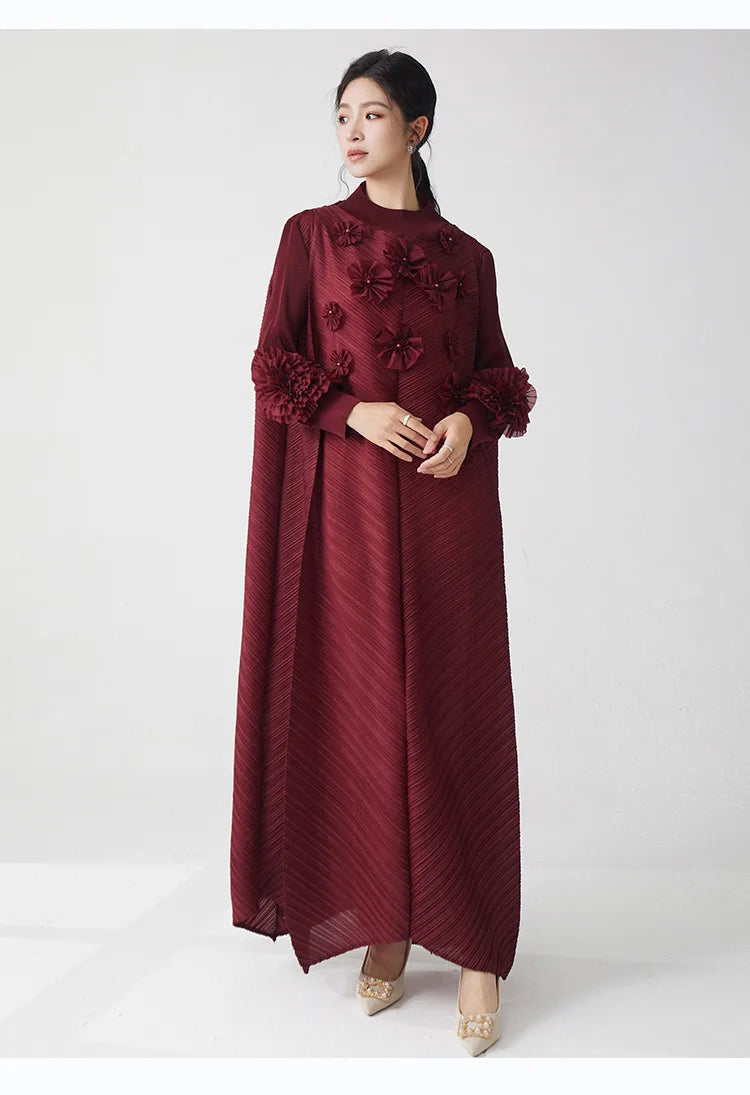 Floral Pleated Midi Dress