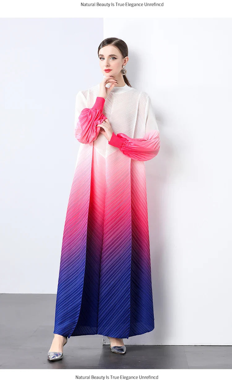 Oversized Plissé Pleated Dress