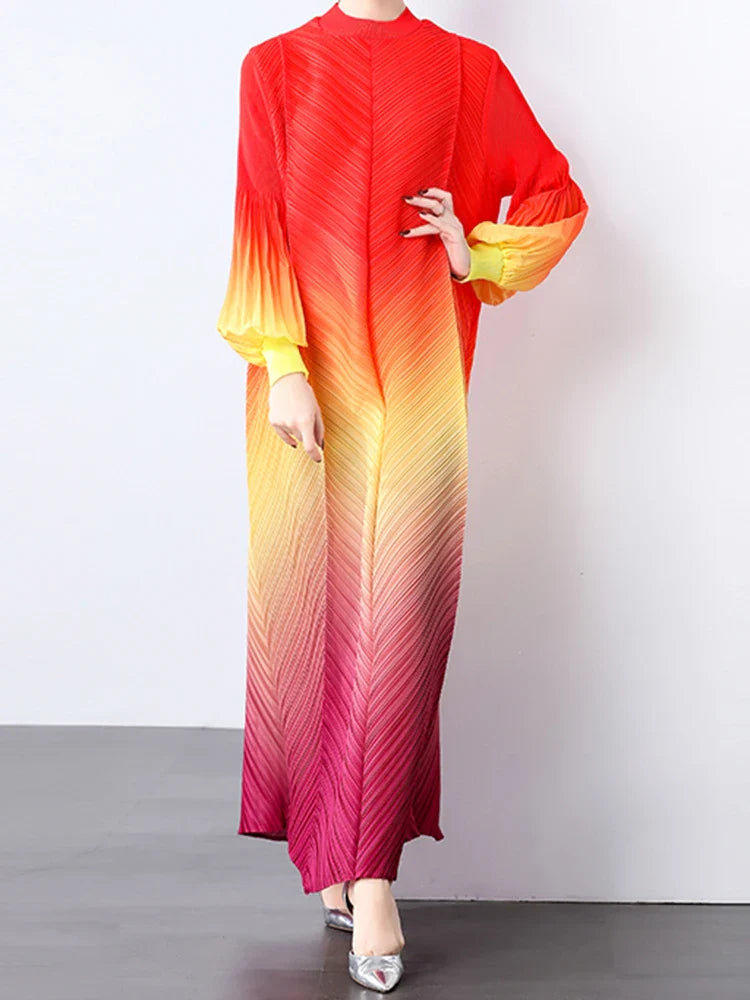 Oversized Plissé Pleated Dress
