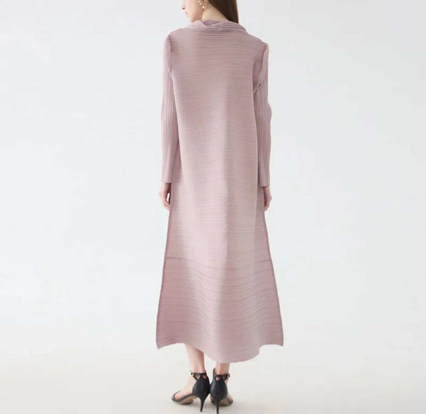 Luxe Pleated Mock Neck Dress