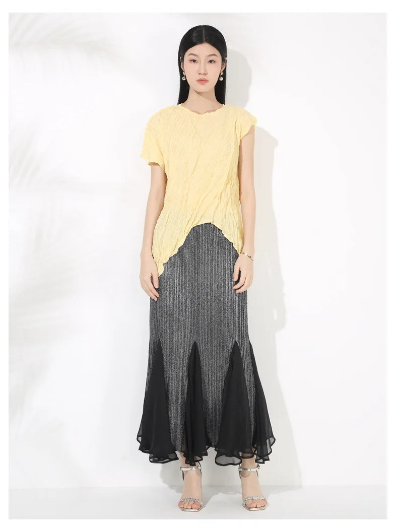 Truly Pleated Mermaid Midi Skirt
