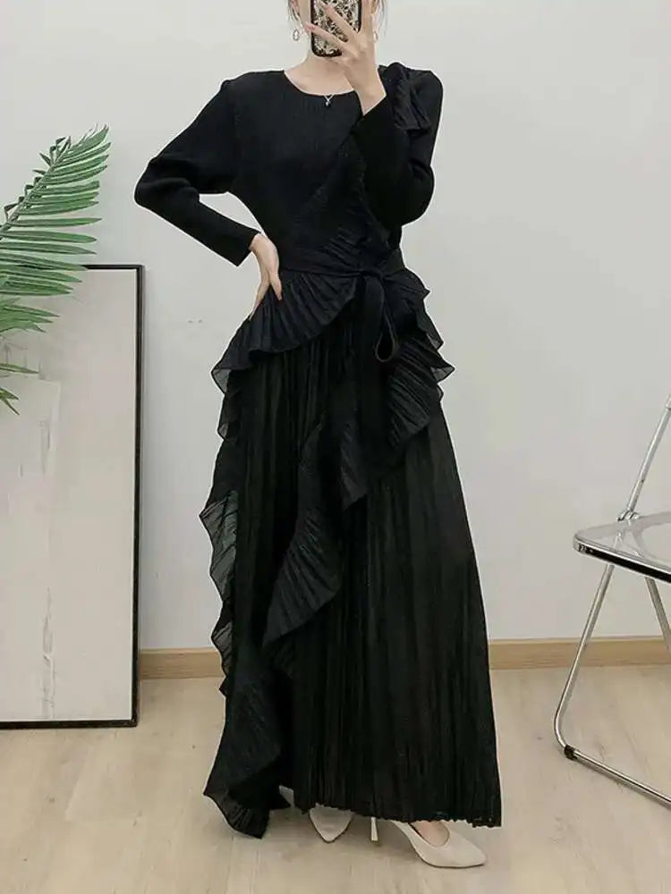 Luxury Plissé Waterfall Dress