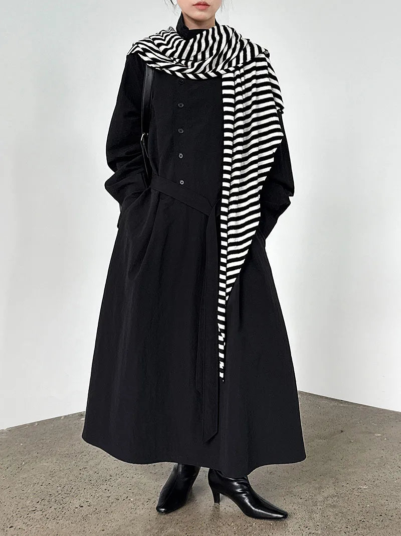Luxe Cotton Blend Belted Dress