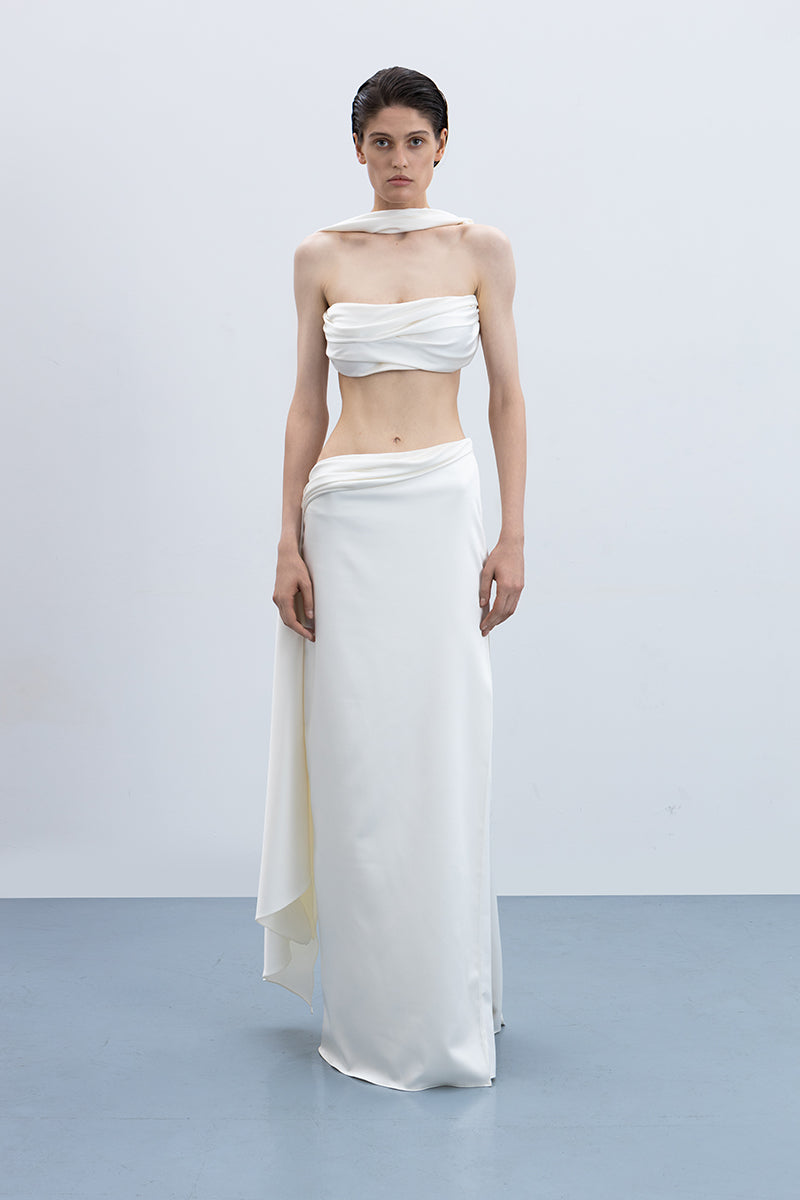 VENUS TOP AND SKIRT IN OFF WHITE