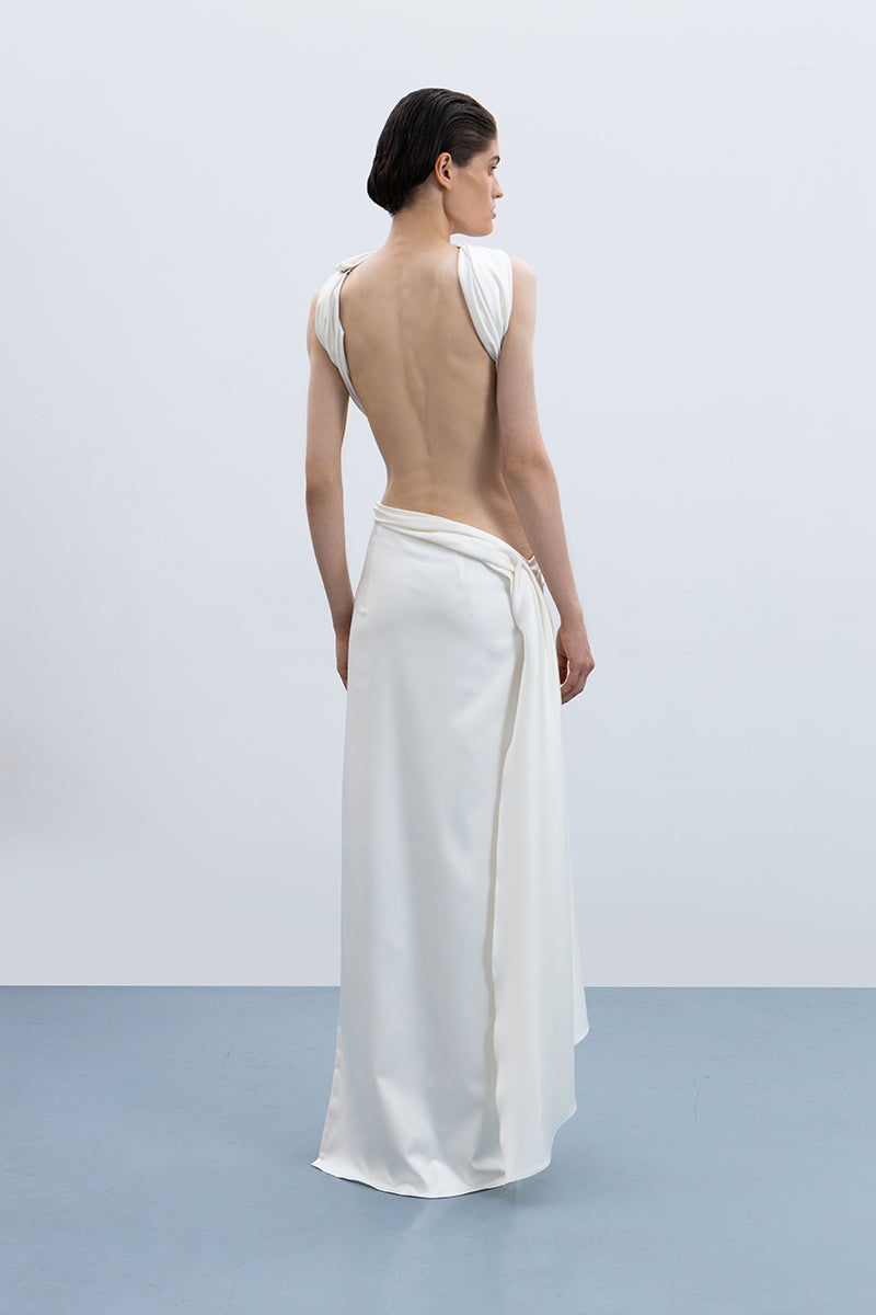 VENUS TOP AND SKIRT IN OFF WHITE