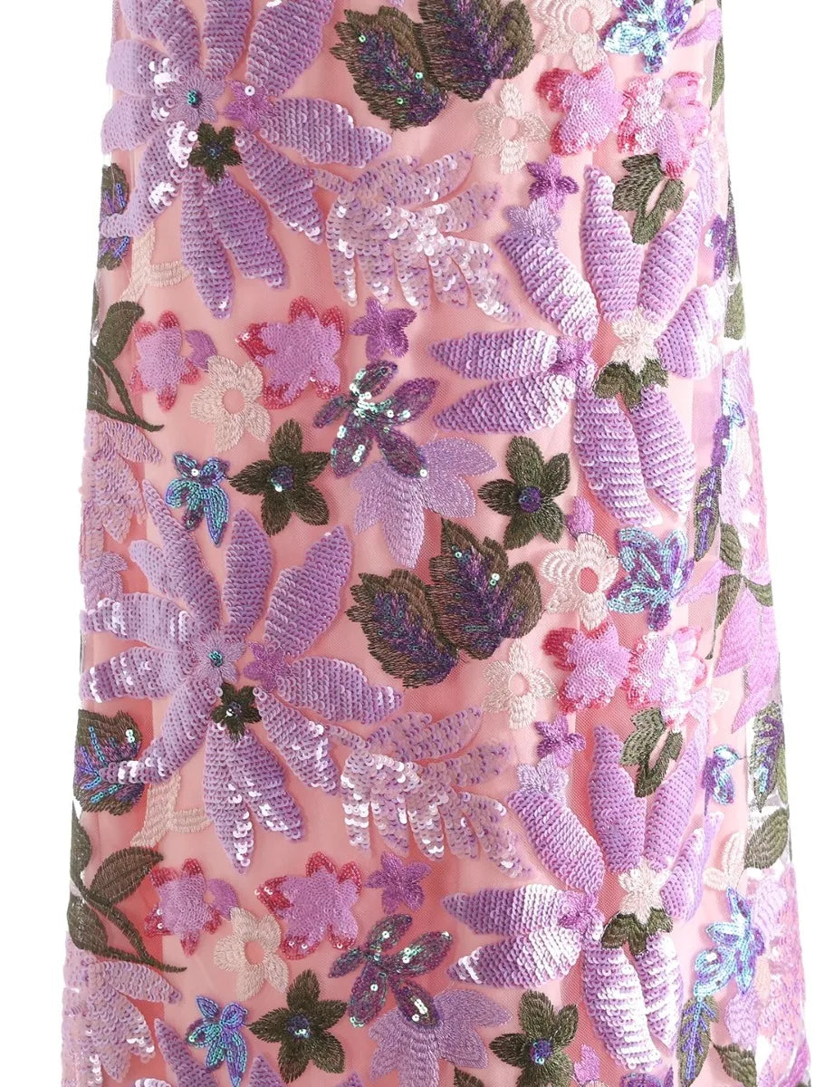 Luxury Floral Sequin Skirt