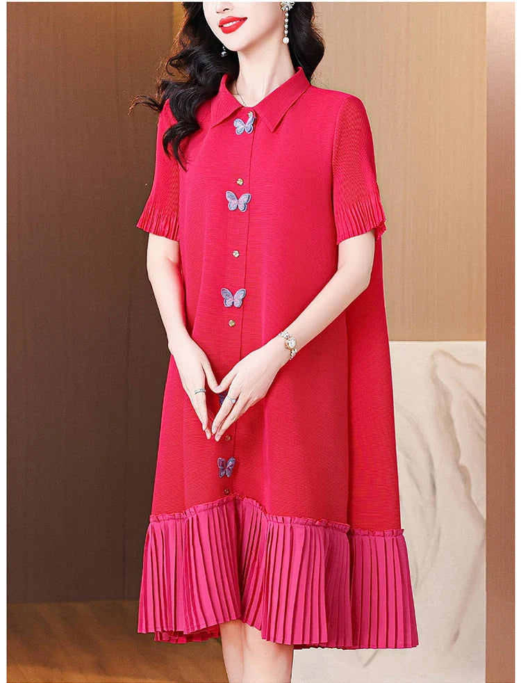 Flowy Pleated Butterfly Dress