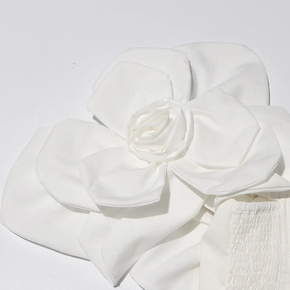 Luxury Off-Shoulder 3D Bloom Dress