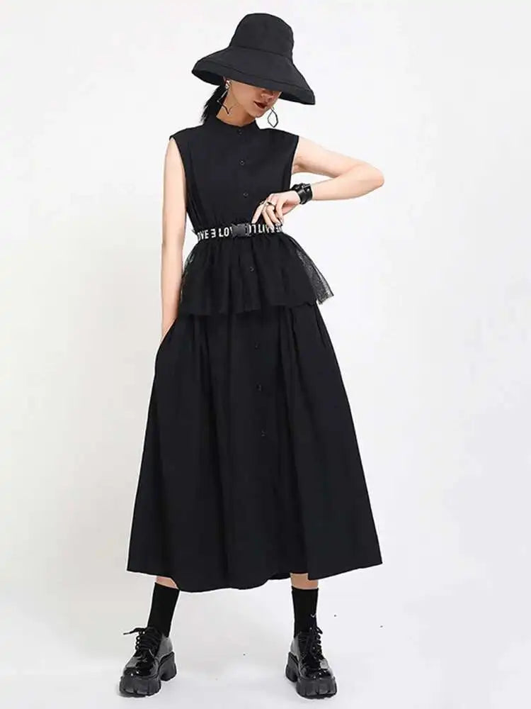 Luxury Oversized Sleeveless Shirt Dress