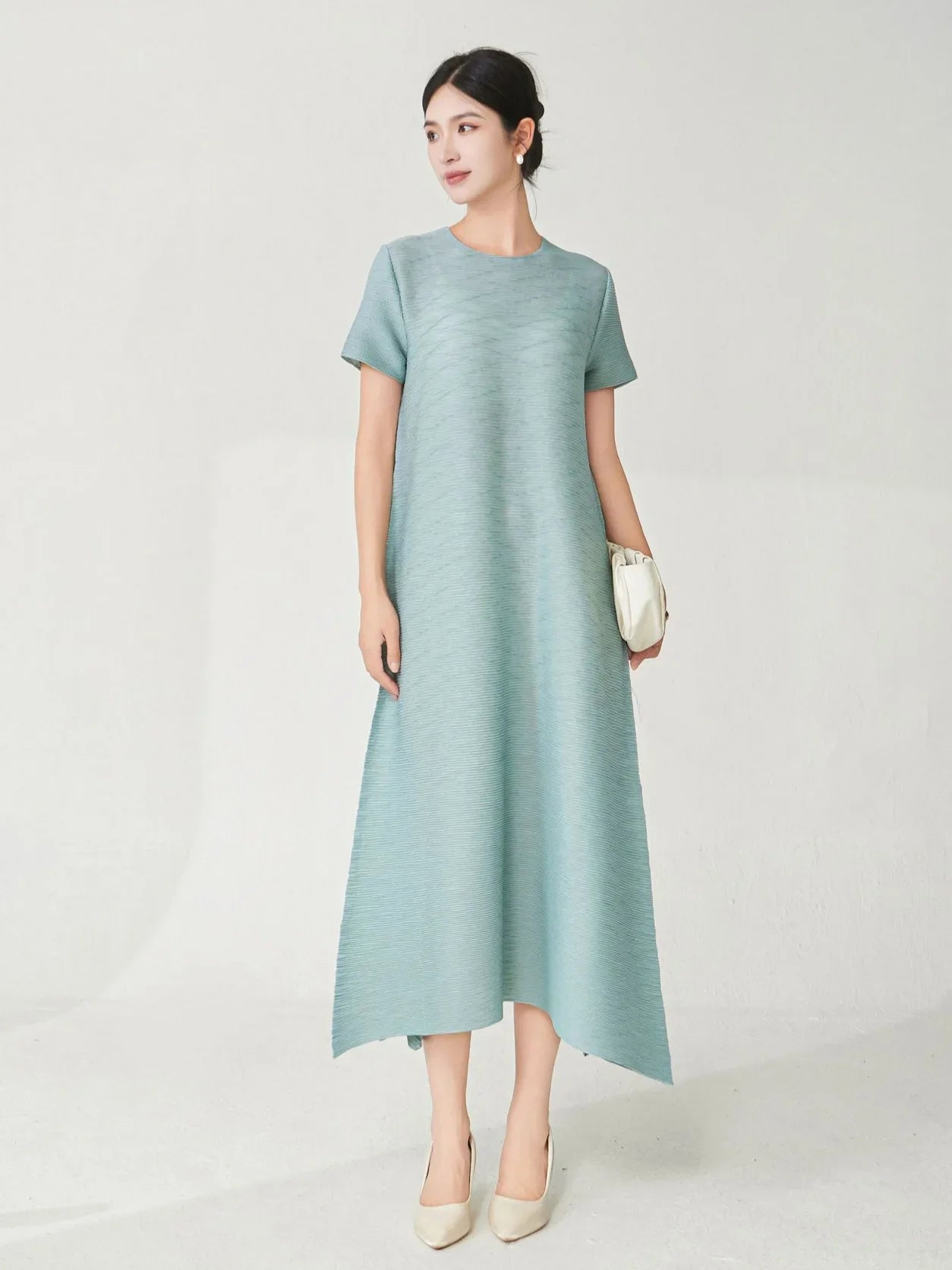 Couture Plissé Japanese Midi Dress