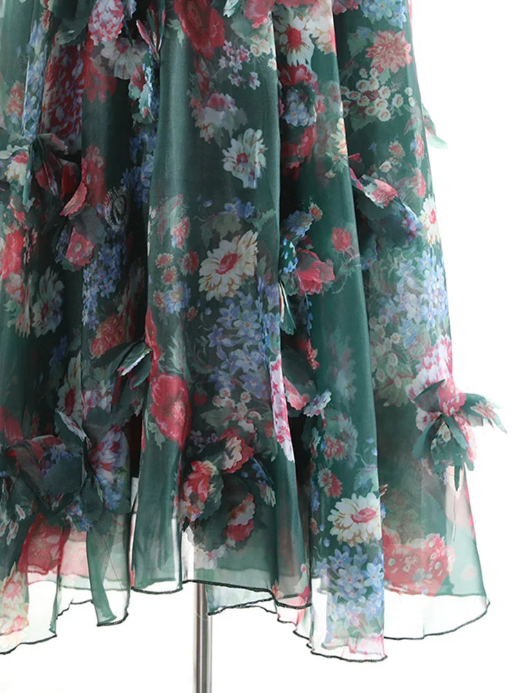 Floral Appliqué Pull-On Skirt