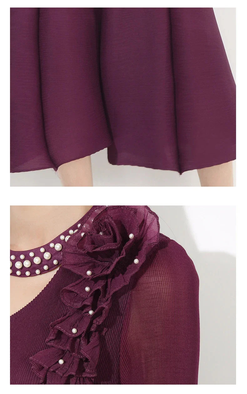 Luxury Pleat Floral Formal Dress