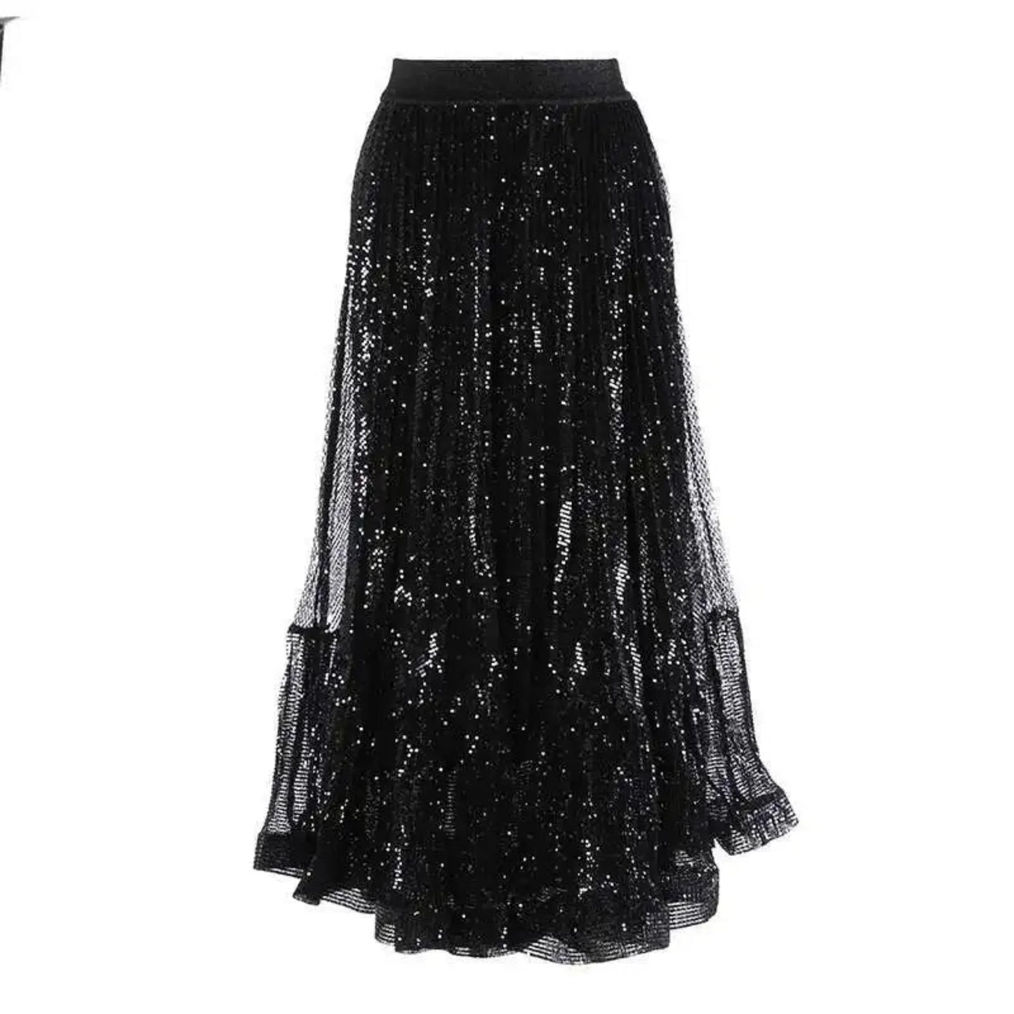 Glimmer Sequin Ruffled Skirt