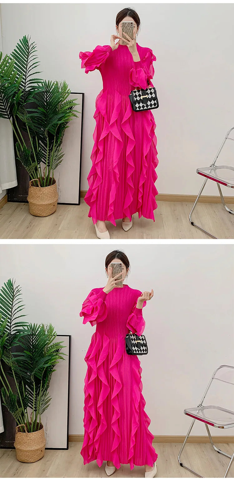 Truly Plissé Ruffle Dress