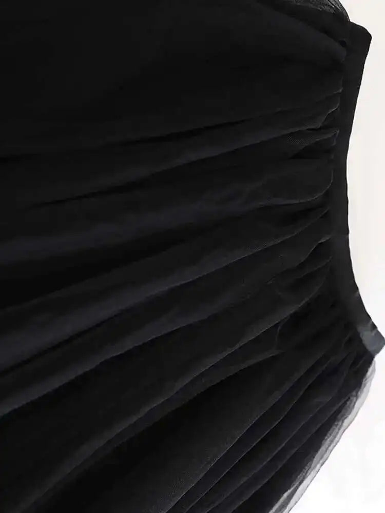 Tulle Sequin Midi Pull-On Skirt