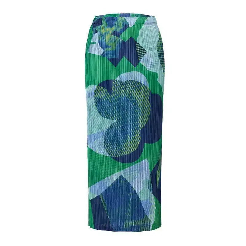 Premium Pleated Geometric Skirt