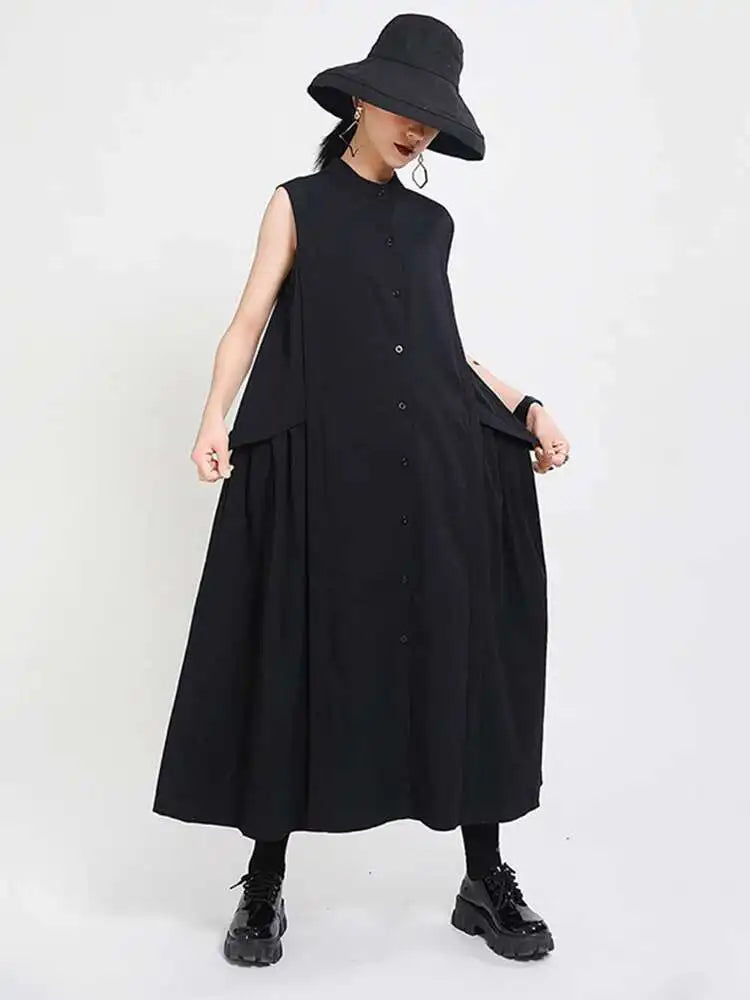 Luxury Oversized Sleeveless Shirt Dress