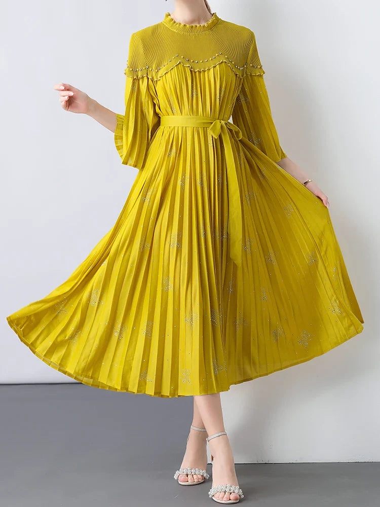 Modest Plissé Sequin Dress