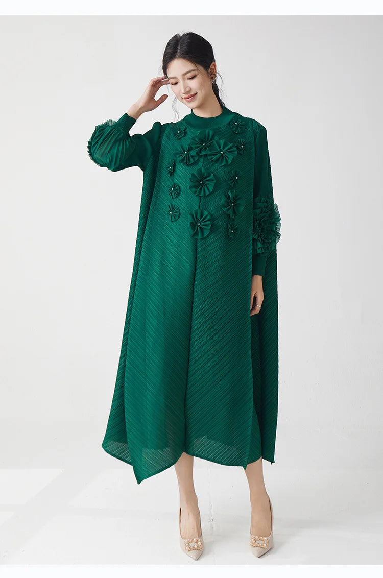 Floral Pleated Midi Dress