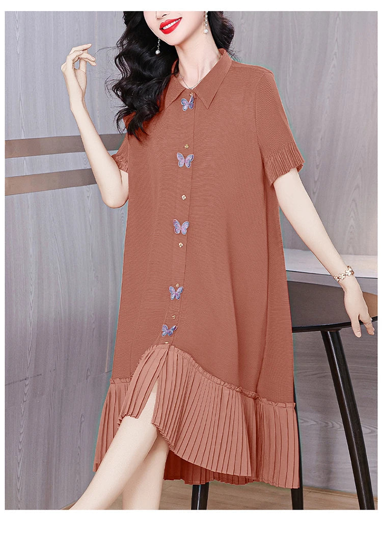 Flowy Pleated Butterfly Dress