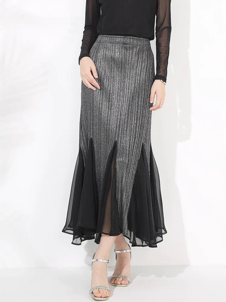 Truly Pleated Mermaid Midi Skirt