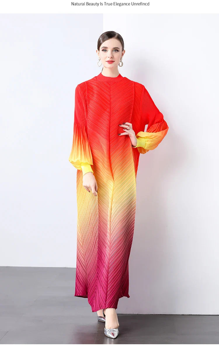 Oversized Plissé Pleated Dress
